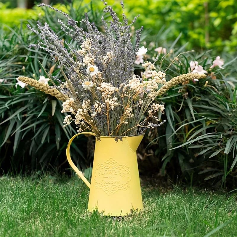 

Distressed Metal Flower Pot Vintage European Iron Planter for Floor Decor
