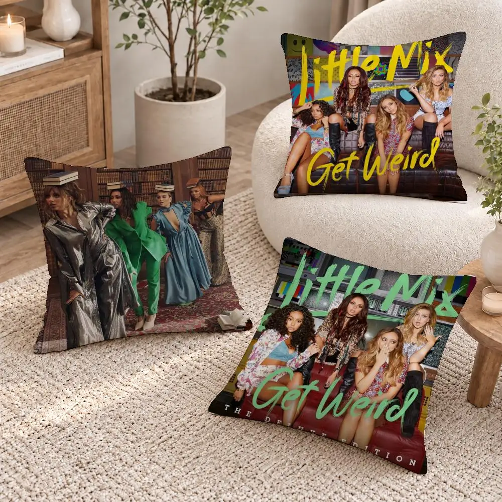 Pop Band Little Mix Cushion Cover Short Plush Pillow Cover, Washable Wrinkle-Resistant for Sofa Bedroom Decor Gift