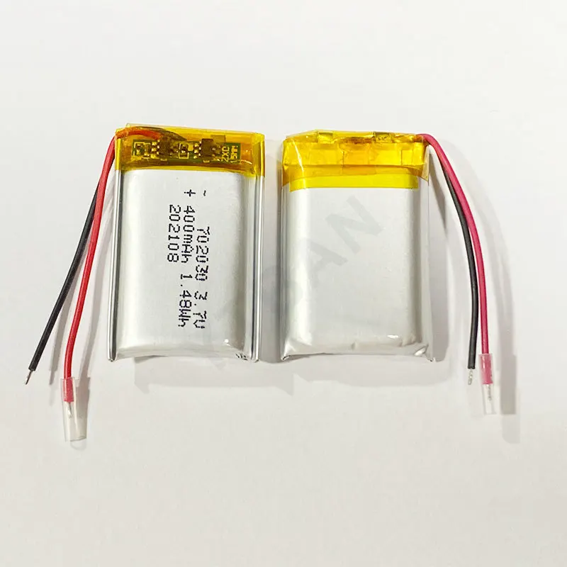 High quality 3.7V 702030 400mAh lithium polymer rechargeable battery for DIY GPS PSP DVR remote control drone beauty instrument