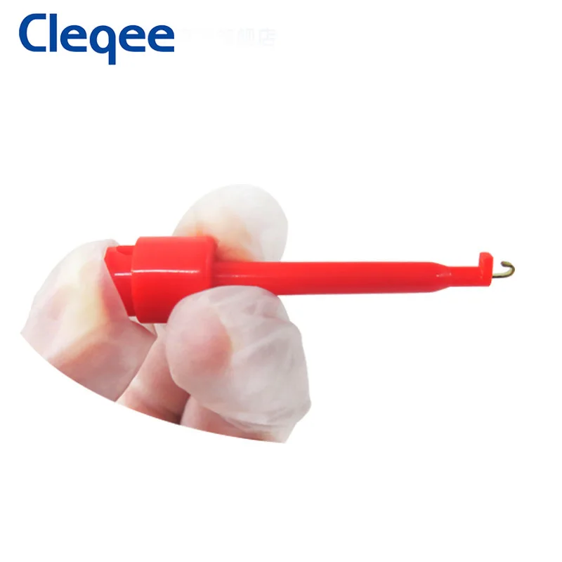 Cleqee 20PCS SMD IC Test Hooks Clips Copper Test Probe Mini Grabber For Breadboard Test Lead DIY Electronics Cable