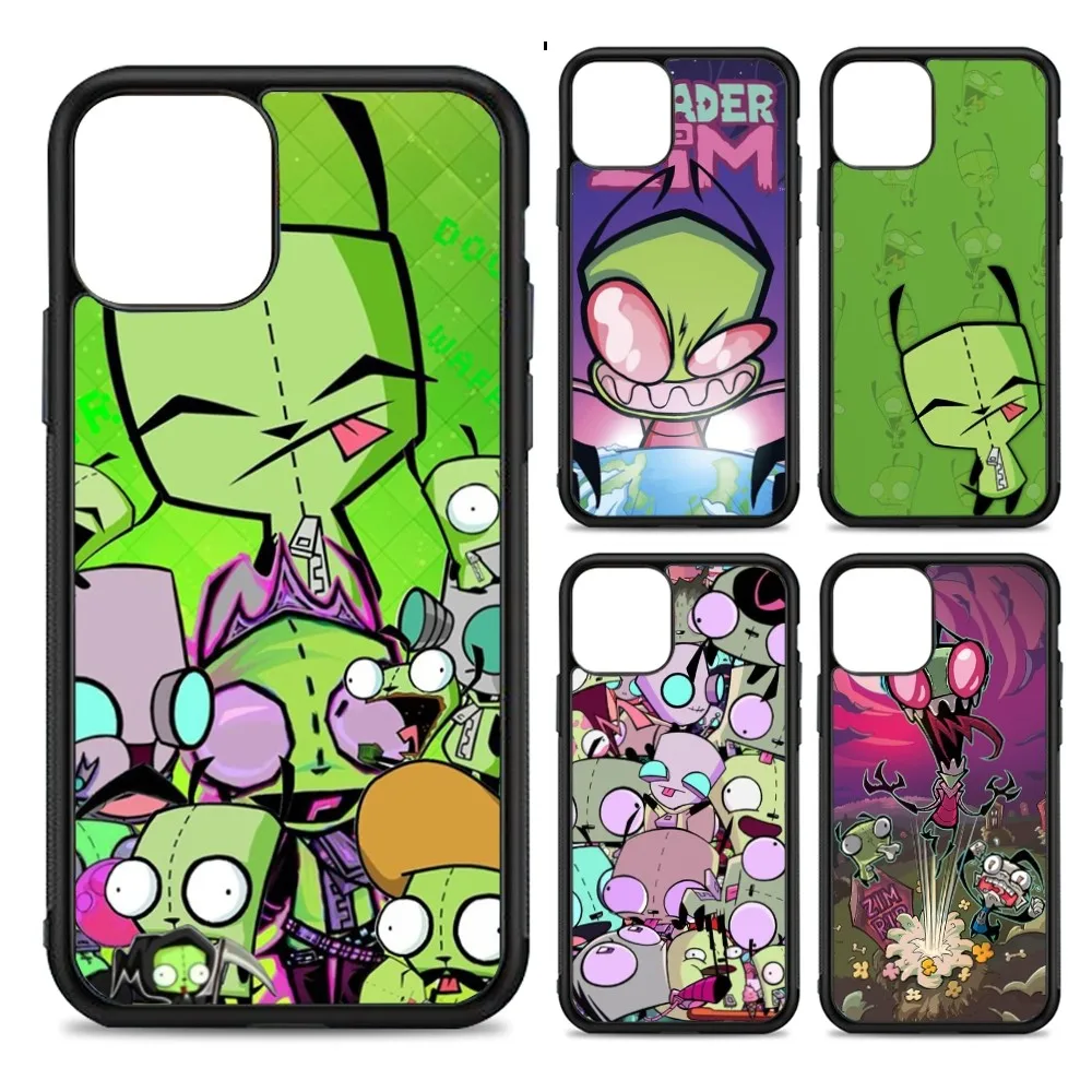 I-Invader Z-Zim Phone Case Silicone PC+TPU For For IPhone 11 12 13 14 15 16 Plus Pro Max Cover