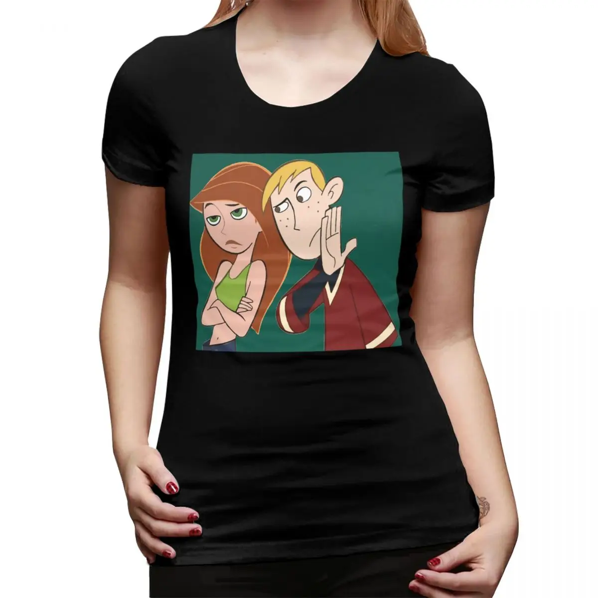 

Футболка Kim Possible для женщин, уличная одежда с круглым вырезом, женские футболки с короткими рукавами, летняя одежда, топы