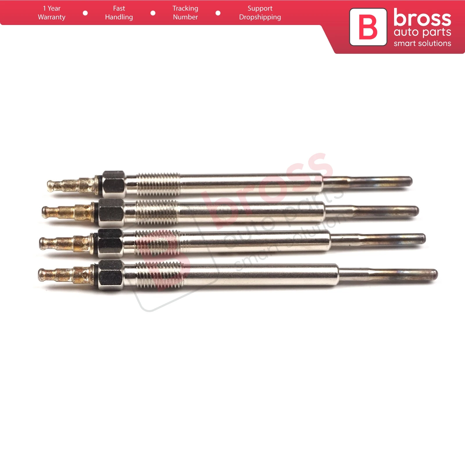 Bross Auto Parts BGP14-1 4 Pcs Heater Glow Plugs GX2117, N10579802 for VW Skoda Seat Audi Chrysler Dodge Jeep Fast Shipment