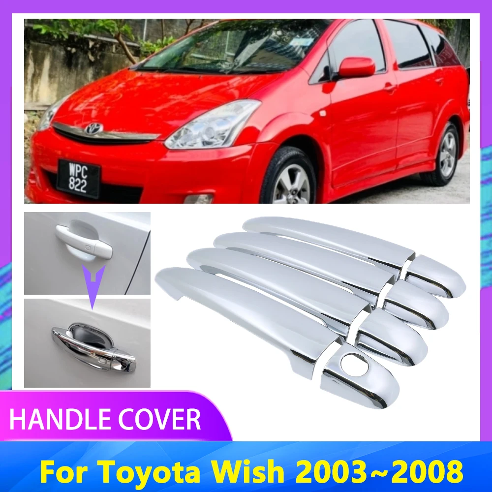 For Toyota Wish AE10 10 2003 2004 2005 2006 2007 2008 Car Handle Cover ABS Plastic No Rust Car Decorative Trim Catch Accessories