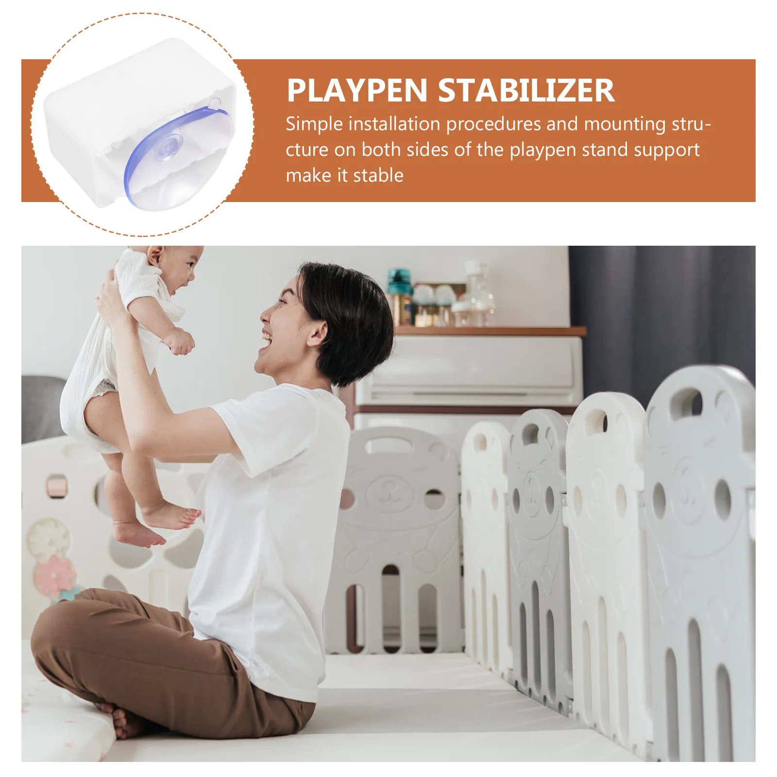 

Универсальный стабилизирующий кронштейн-присоска для манежа, нескользящее основание для крепления к кроватке, аксессуары для детского манежа