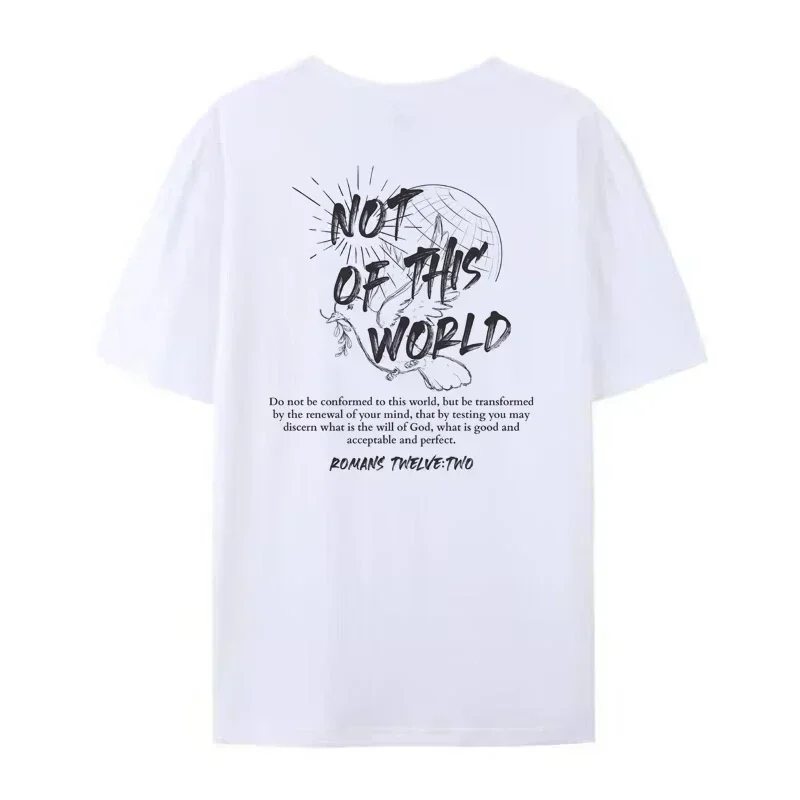 HB514-World Bible Verse T Shirt Women Back Print Streetwear Tops Jesus Faith Graphic Tees Unisex Christian Clothing Gifts