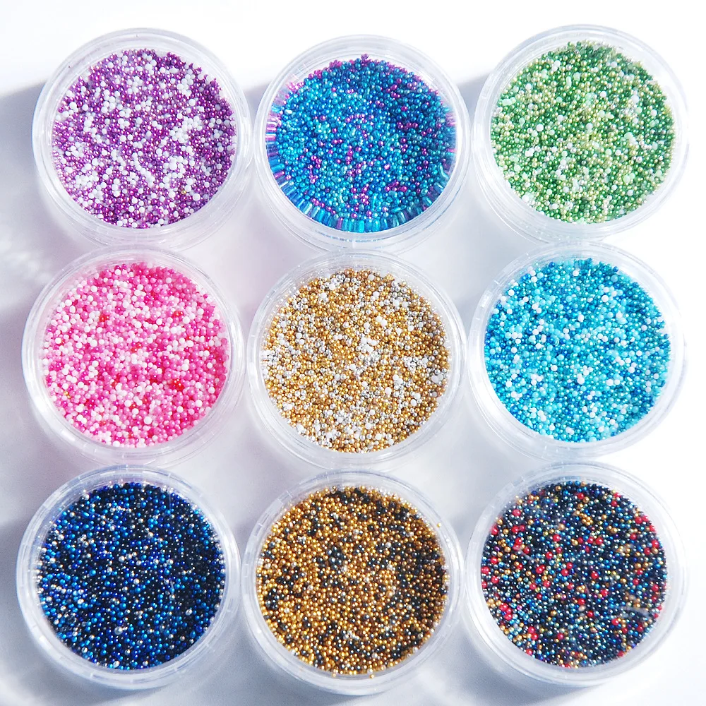 New 3g Transparent Jar Crystal Glass Caviar Microbeads Bubble Beads DIY Nail Art Decorative Jewelry Accessories