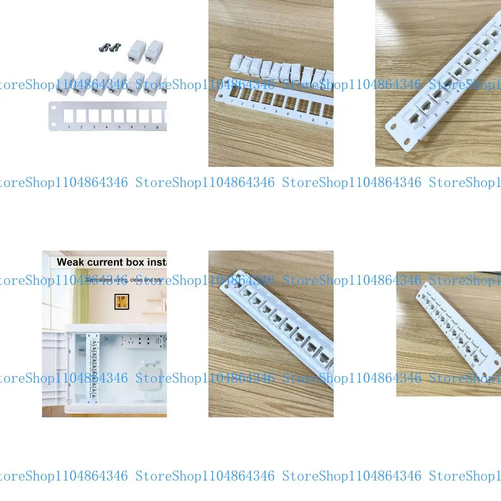 

5asd CAT6 10 Port Patch Panel Supports Back CAT6 Unshielded for w/ Coded T568A/B Wiring for RJ45 Cables Rack/Wall Mou