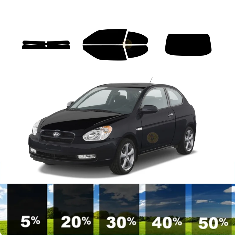 

precut Removable Window Tint Film For Car 100% UVR 5%-70%VLT Heat Insulation Carbon ﻿For HYUNDAI ACCENT 2 DR COUPE 2006-2011