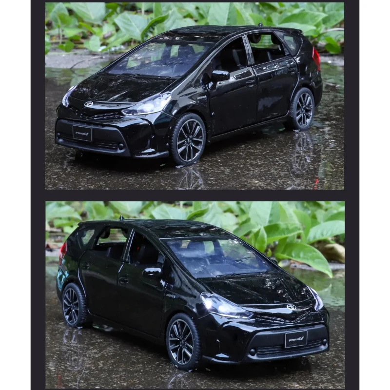 1:32 Prius SUV Modello di auto muscolare in lega Suono e luce Tirare indietro Giocattolo da collezione per bambini Regalo di compleanno