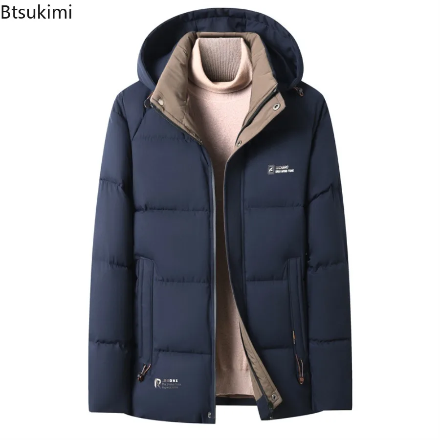 New 2025 Autumn Winter Men's Fashion Thickened Warm Hooded Cotton-padded Coats Casual Loose Comfortable Warm Parkas Jackets Male