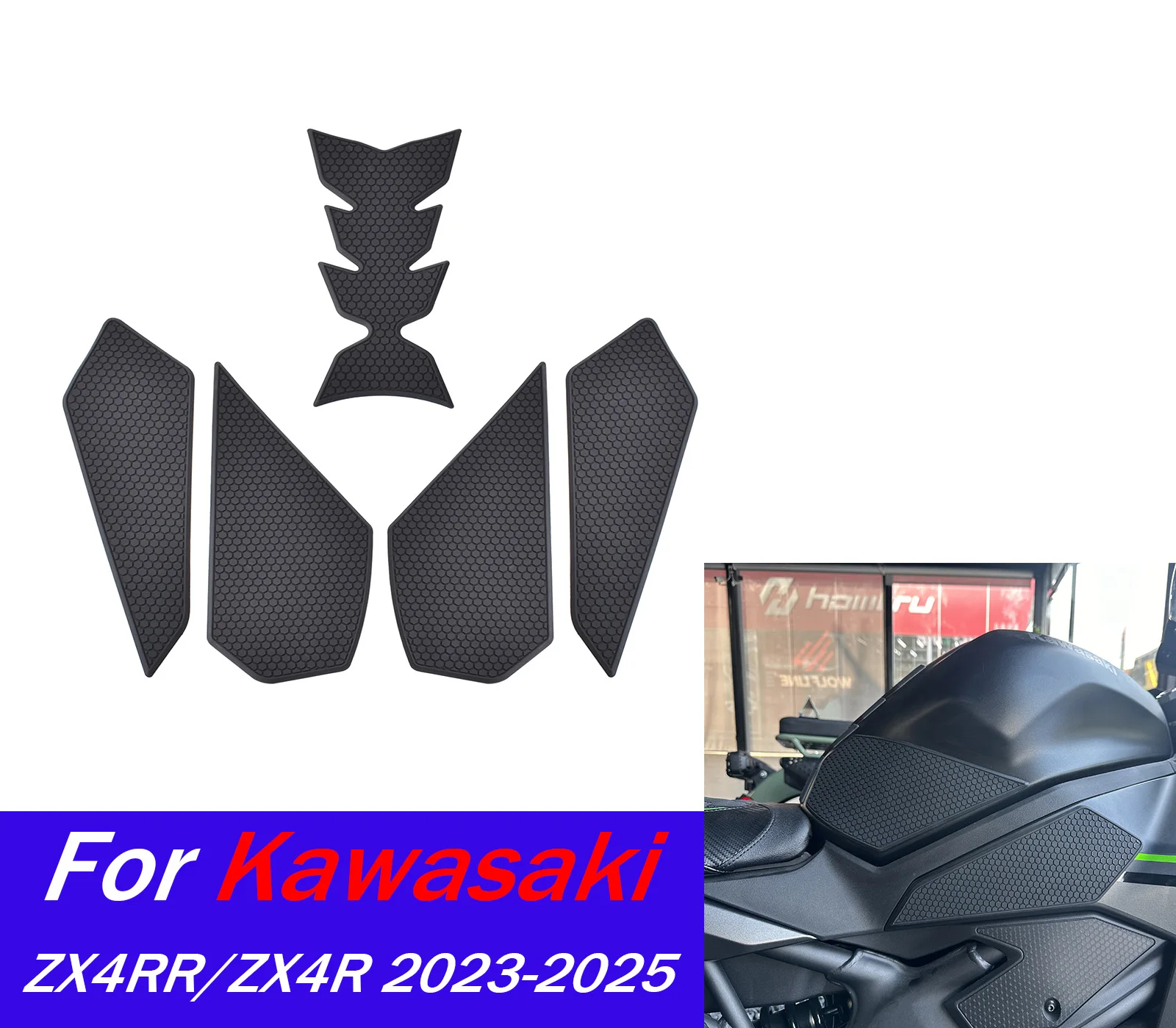 

﻿ For Kawasaki ZX 4R 4RR Side Fuel Tank Stickers Waterproof Pad Sticker For 2023-2025 Model Motorcycle Stickers Accessories