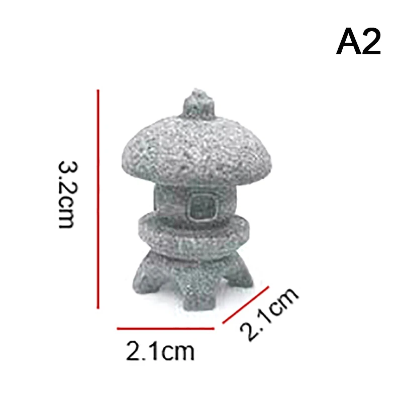 【YA】Retro Gazebo Chinese Lanterns Mini Pagoda Model Decoration Stone Miniature Statue Sandstone Home Accessories
