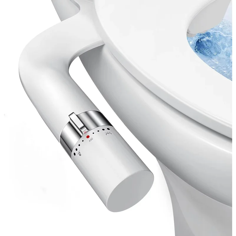 New Lightweight Adjustable Water Pressure Bidets Dual Nozzle Sprayer Non Electric Ultra Slim Bidet Attachment for Toilet