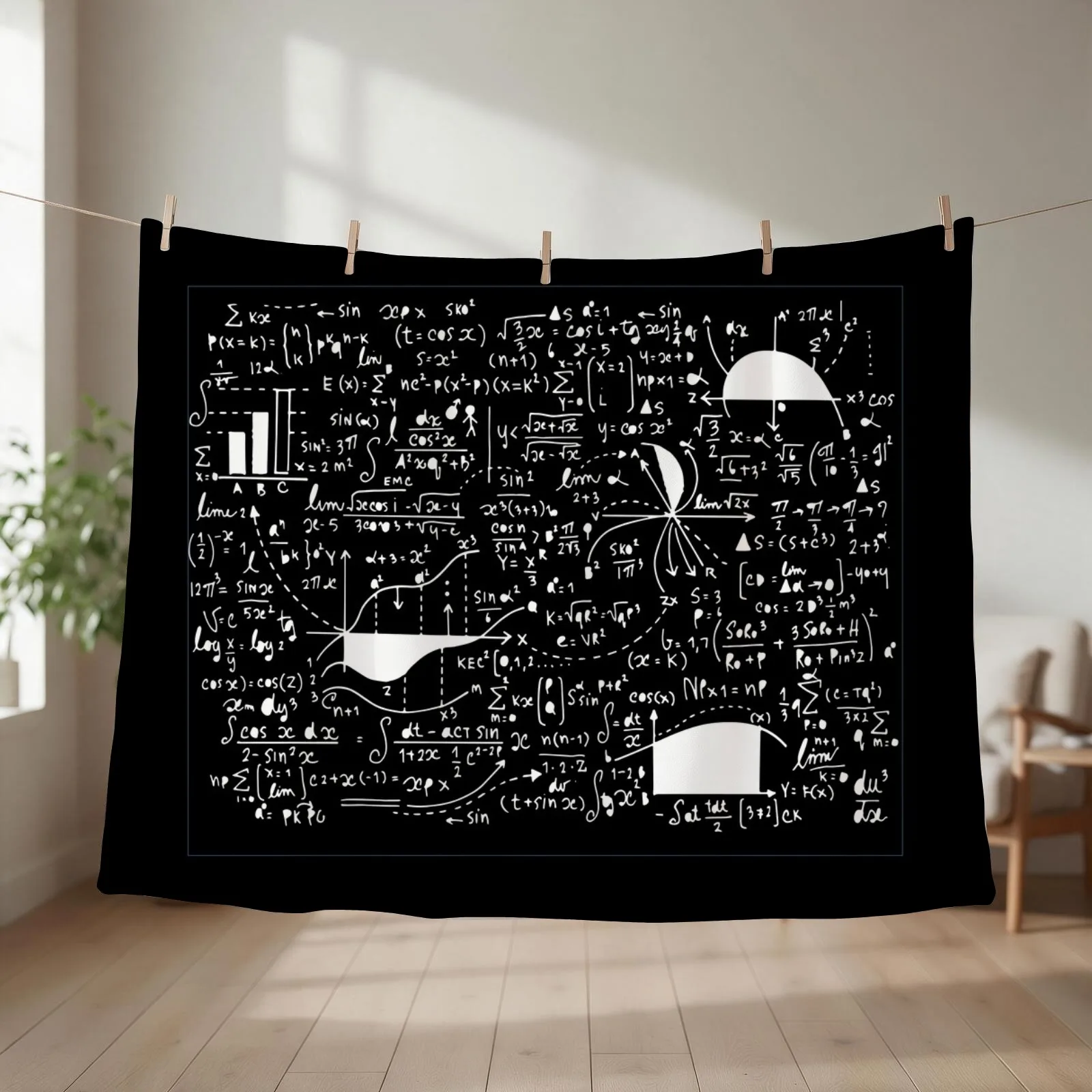 Math formulas Throw Blanket couch cozy soft plush fuzzy picnic outdoor blanket