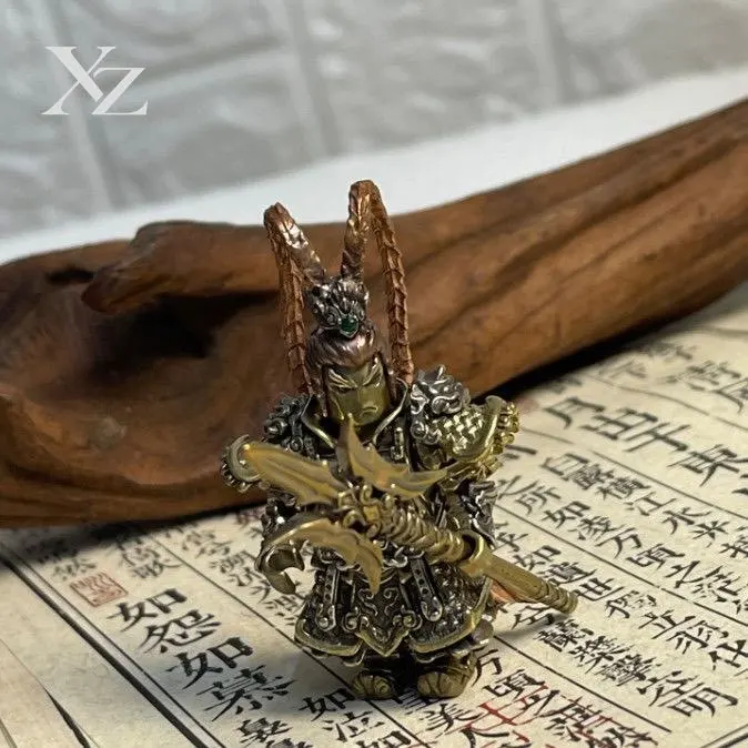 Trendy Metal Lu Bu Ornament Figure – Desktop Copper Handheld Piece, Three Kingdoms Military Uniform Cultural Creation, Hot Sale
