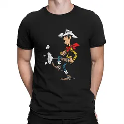 Lucky Luke Cotton T-Shirts Cartoon Anime Print Men Women Short Sleeve T Shirt Hip Hop Oversized Harajuku Tees Tops Man Clothing