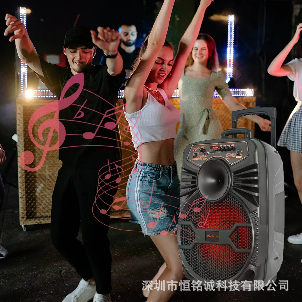 15 inch square dance portable Bluetooth speaker outdoor high volume karaoke high-power sound subwoofer caixa de som bluetooth