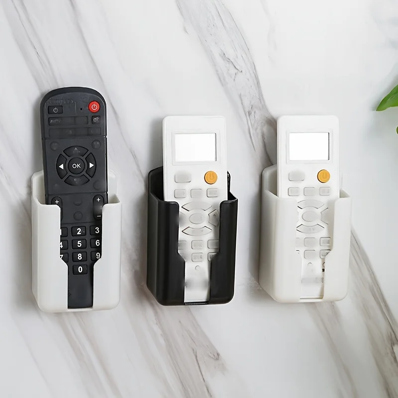3-teiliger Wandmontierter Fernbedienungshalter, Bohrfreie Aufbewahrungsbox, Selbstklebender Organizer für TV, Klimaanlage, Schreibtisch – Detail 5