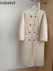 Mainland China Vintage Medium Long Fur One Lamb Wool Coat 2024 Winter New Temperament Loose Thick Warm Jacket Women