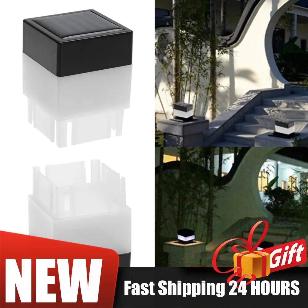 1-5PCS Stigma Lamp Light Solar Lamp Column Cap Square Lighting Landscape Solar Lamp Waterproof Decor Lighting LED Pillar Light