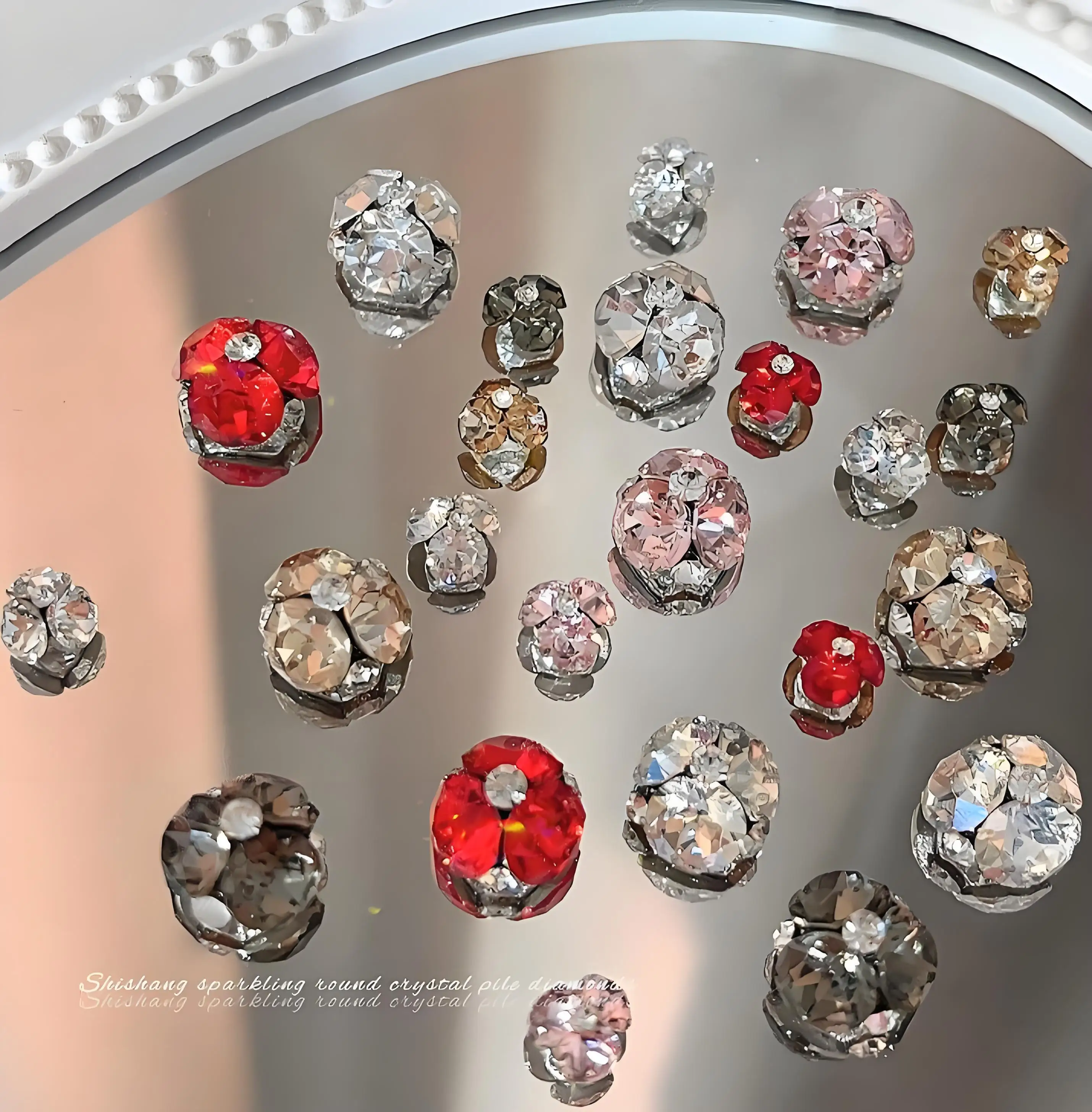 

5PCS Shiny K9 Crystal Nail Art Rhinestone Pile Charms Stacked Diamond Gem Balls For Manicure Decor Nails Decoration Supplies