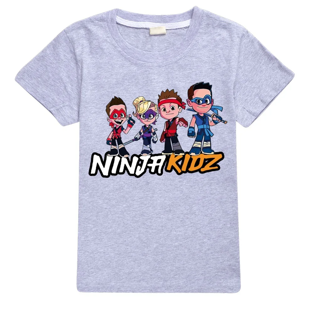 New Summer Kids Clothes Baby Boys Girls Cute Cartoon Game NINJA KIDZ Short Sleeve T-shirt Toddler Tee T-shirt Cotton Tops