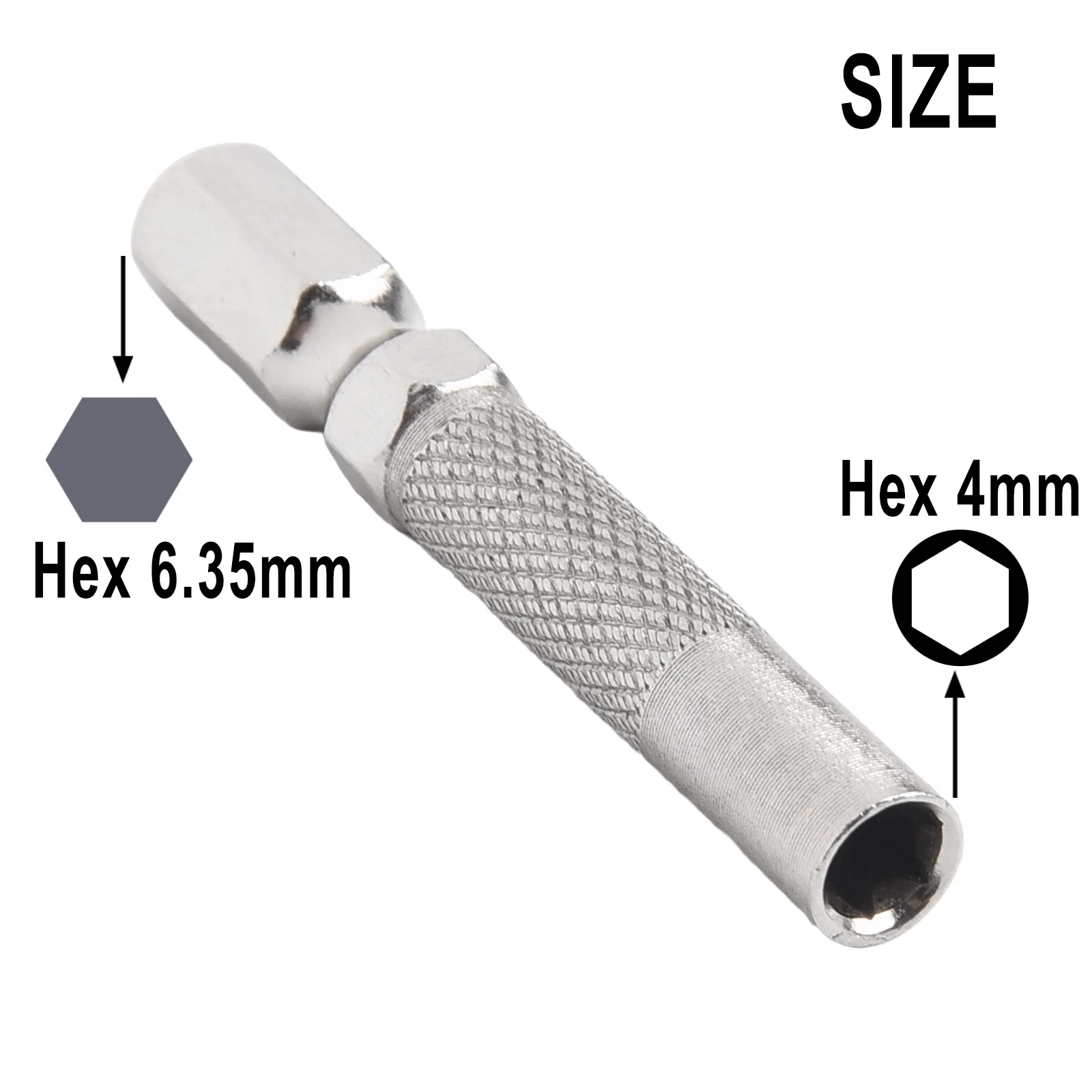 4 Stück Sechskantschaft 6,35 mm 1/4 Zoll Sechskant-Einsatzbit-Adapter auf 4 mm Elektroschrauber-Stecknusshalter Bit-Adapter Magnethalter – Detail 5