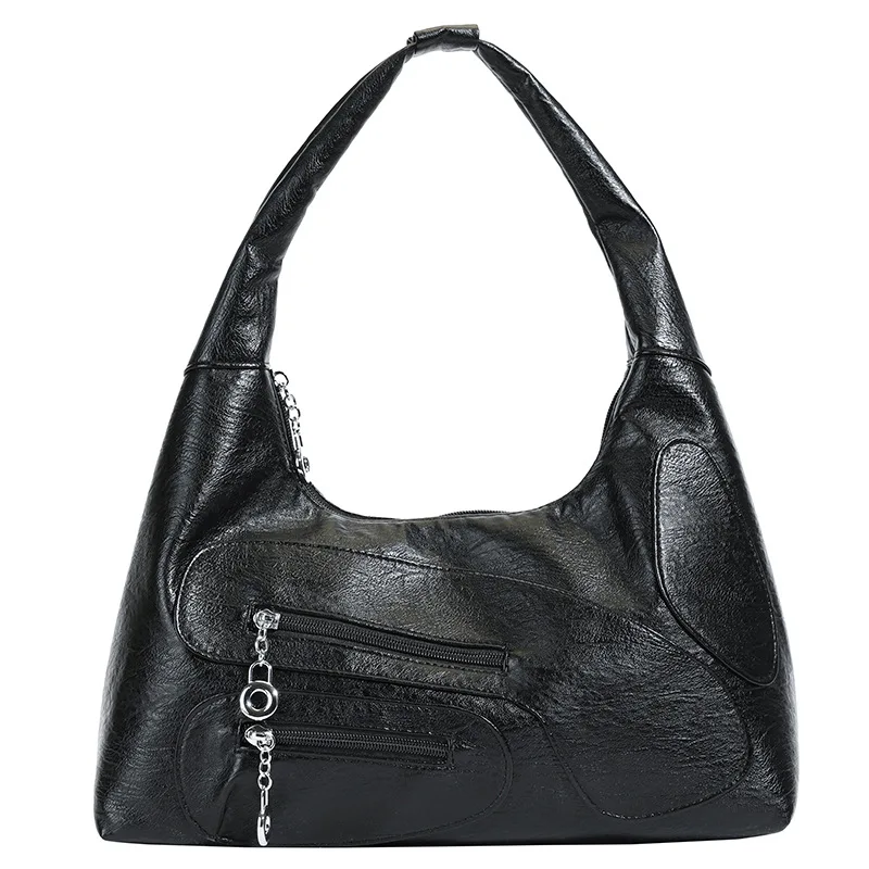 Middle Aged Elderly Mother Bag 2025 New Fashionable Versatile Multi Pocket Crossbody Bag Large Capacity PU Soft Leather Backpack