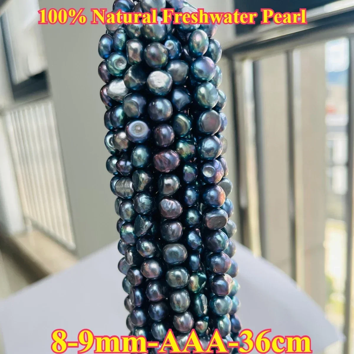 

8-9mm AAA Radiant Natural Freshwater Pearl Blue Purple Irregular Spacer Bead Jewelry Make DIY Necklace Bracelet Women Wedding