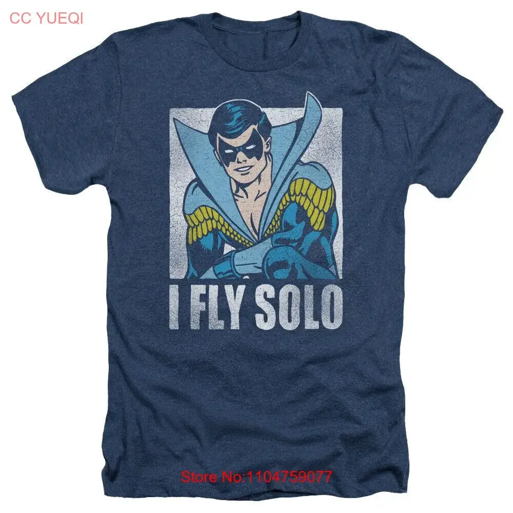 NIGHTWING FLY SOLO Licensed Adult Men's Heather T Shirt SM 3XL vintage Washed Versatile graphic streetwear