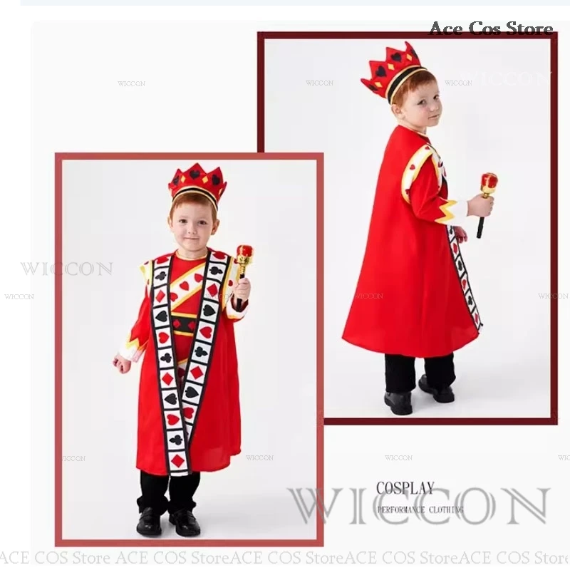 

Halloween Fairy Tales Poker King Cosplay Costumes Children Kids Wonderland Clothes Cute Funny Party Role-playing Clothes Robe