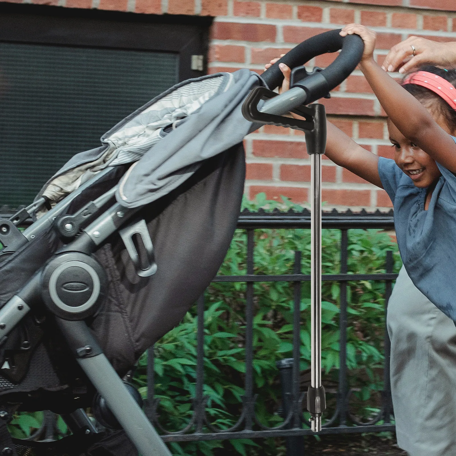 

Push Handle Replacement Stroller Handle Durable Metal Plastic Lightweight Portable Grip for Stroller Wagon Outdoor Cart Use