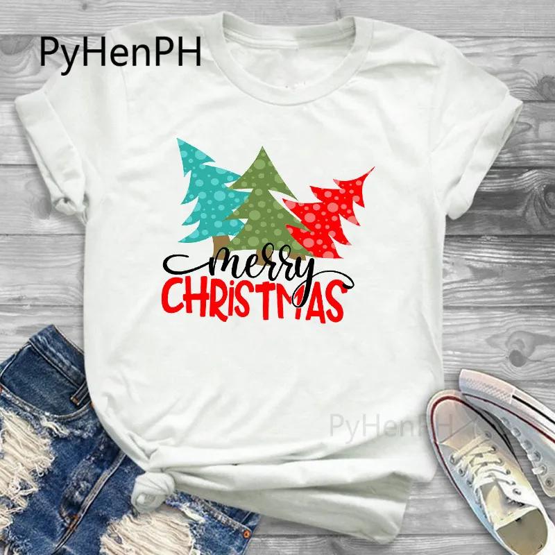 Merry Christmas T Shirt Christmas Tree Print for Men and Women Graphic T Shirts  Men Clothing  Streetwear