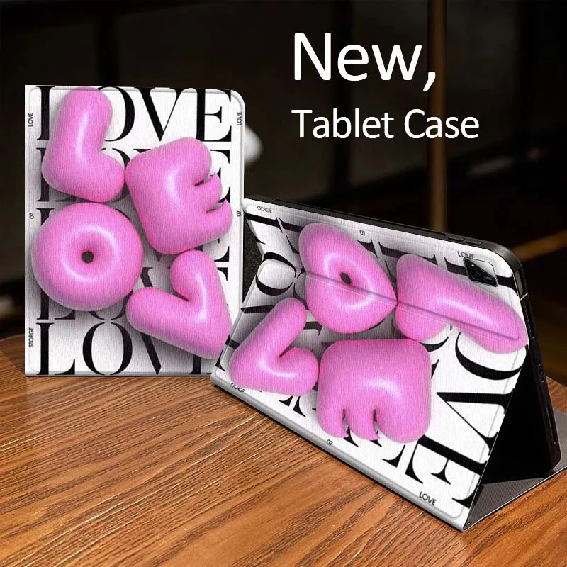 

Golden Love Heart For Xiaomi Mi Redmi Pad 2 4 5 7S 6S 6 7 8 Plus SE Pro K 2025 inch 8.7 11 Tablet Case