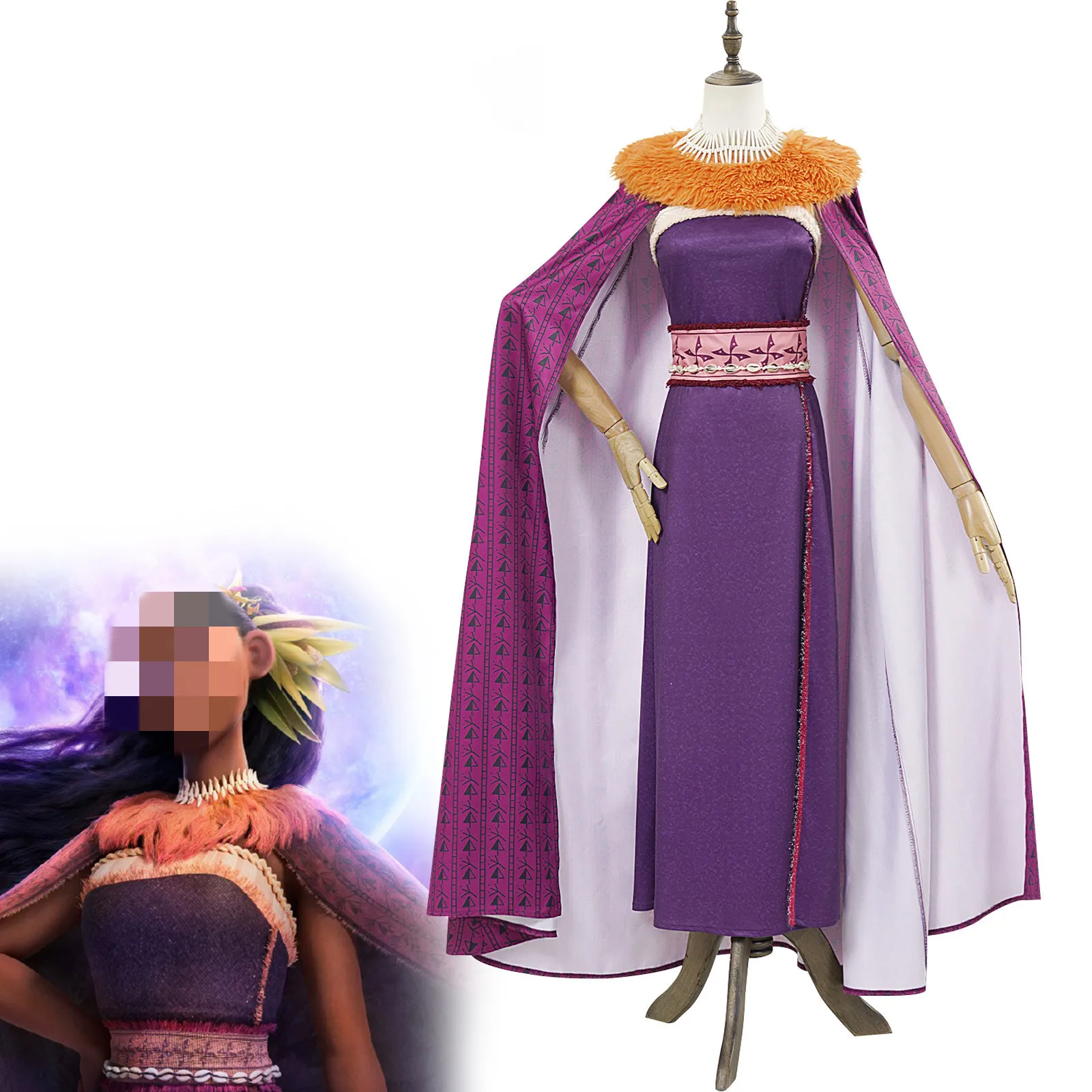 

New Anime Villain Matangi Cosplay Costume Dress Cloak Outfit Halloween Carnival Party Disguise Suit Custom Made