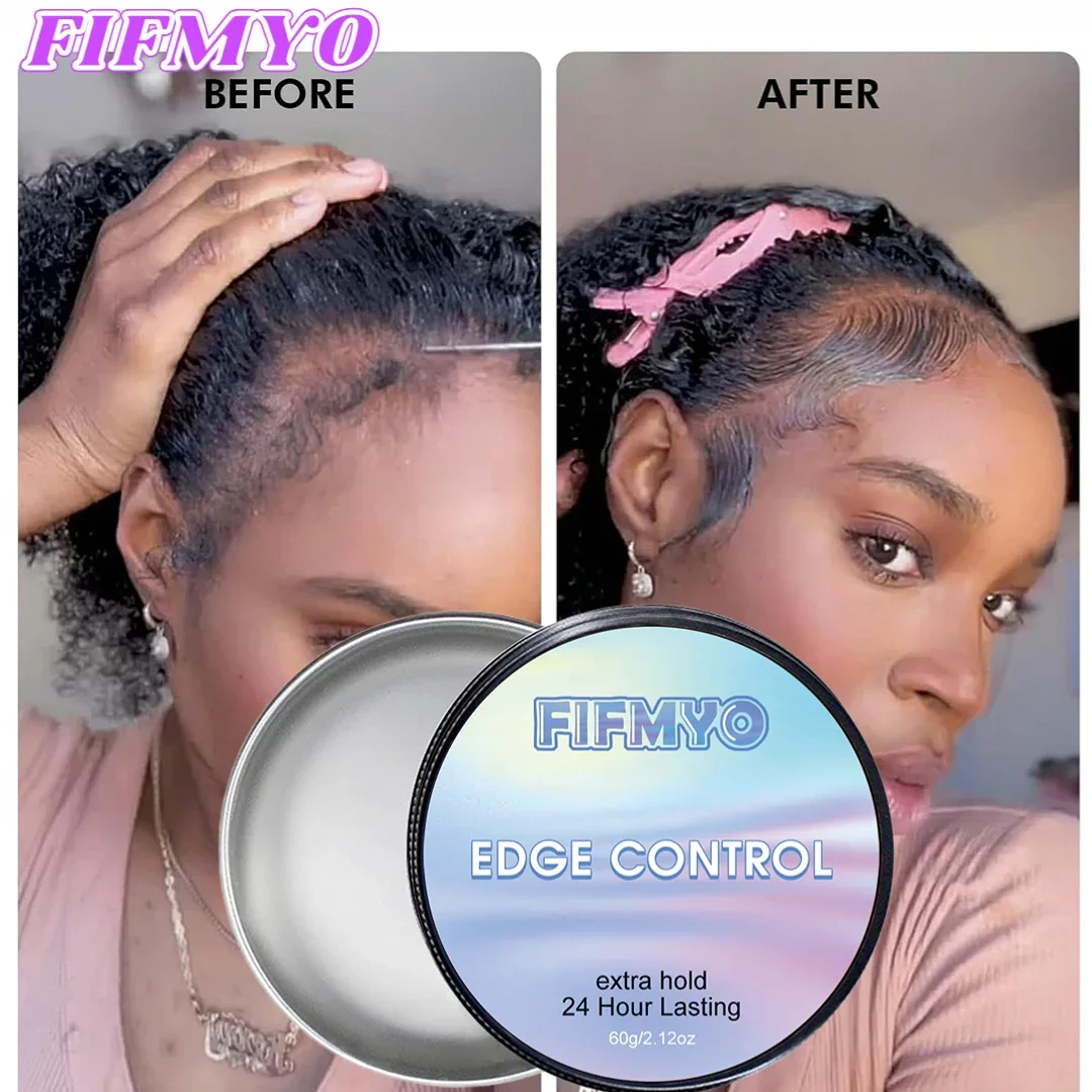 جل التحكم في حافة شمع الشعر من FIFMYO مع فرشاة تثبيت قوي، أداة مضادة للتجعد، كريم تصفيف الشعر المكسور
