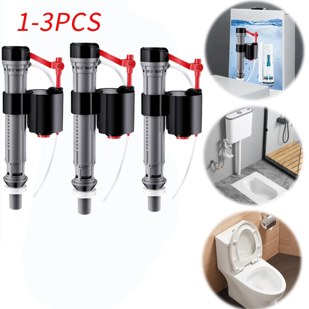 1-3PCS Universal Toilet Fill Valve Adjustable Height Tank and Bowl Water Control 19.5-30.5cm Toilet Fill Valve Fits Most Toilets