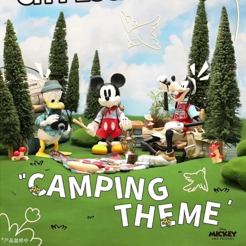 Disney City Escape Plan Camping Figure Donald Duck Goofy Mickey Model Pvc Statue Movable Joint Model Model Collection Toy Gift