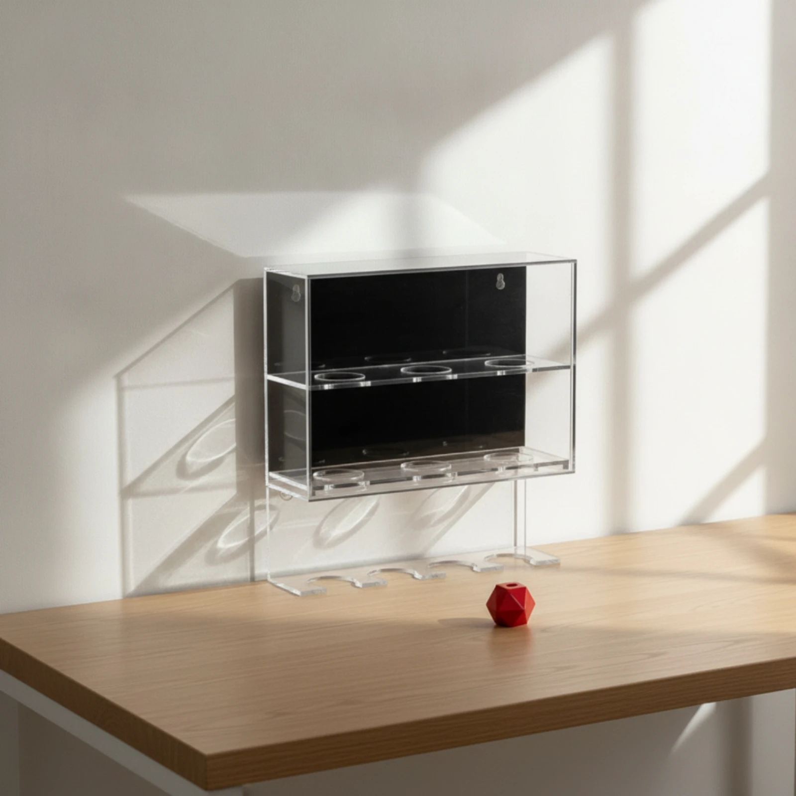 Baseball Display Box with Acrylic Stand 6-Ball Baseball Display Case with Stand Tabletop Transparent for Collectors, Sports Room