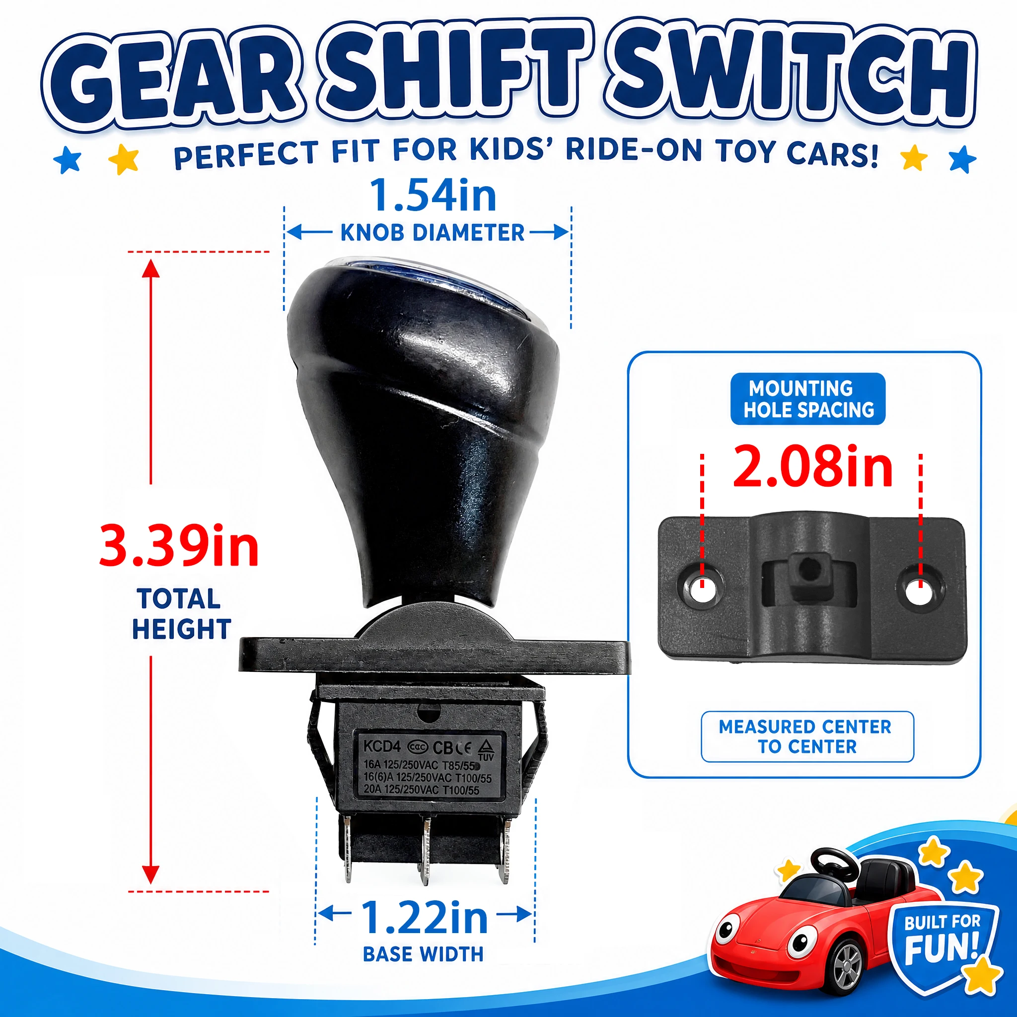2PCS 6V 12V 24V Forward Reverse Switch,Forward Stop Back Shift Switch Compatible with Kids Electric Car Replacement Parts