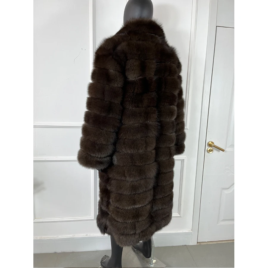 Real Fur Coats Natural Fox Fur Jackets Mid-Length Warm Winter Men\'s Fur Coat Best Selling Genuine Fox Fur