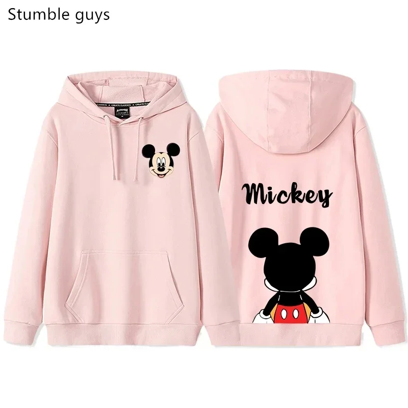 ديزني ميكي ماوس هوديي الخريف زوجين الزي الجديد الكرتون أفضل صديق الزي المرأة فضفاضة قناع السترة هوديي سترة أعلى