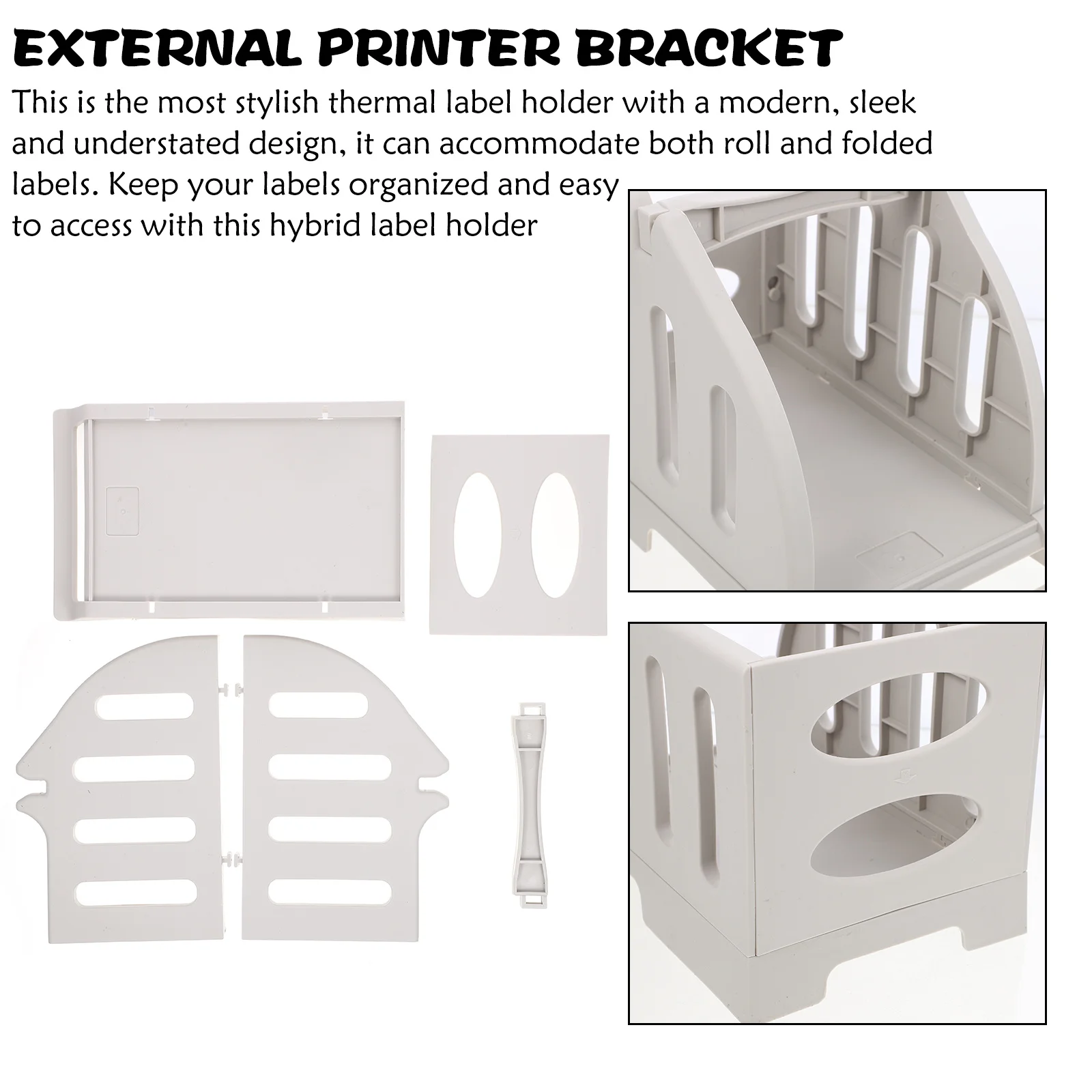 

Label Holder Dual Use For Roll Folded Labels Compatible With Most Desktop Printers Sticker Printer Dispenser Plastic Label Paper