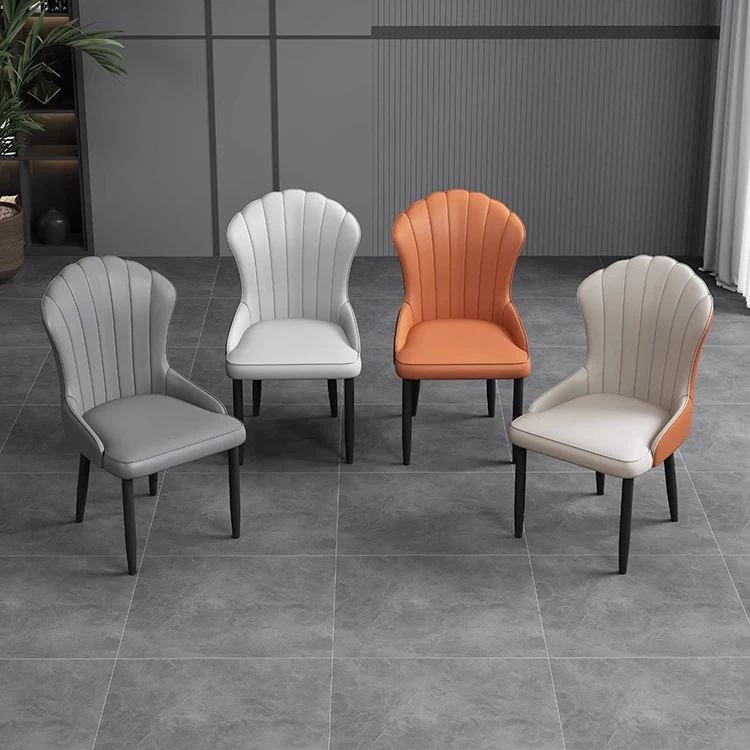 Morden Style Luxury Restaurant 4 6 8 Dining Chairs Set Hotel Kitchen Cafe Leather Metal Banquet Dining Home Design Manufacturer