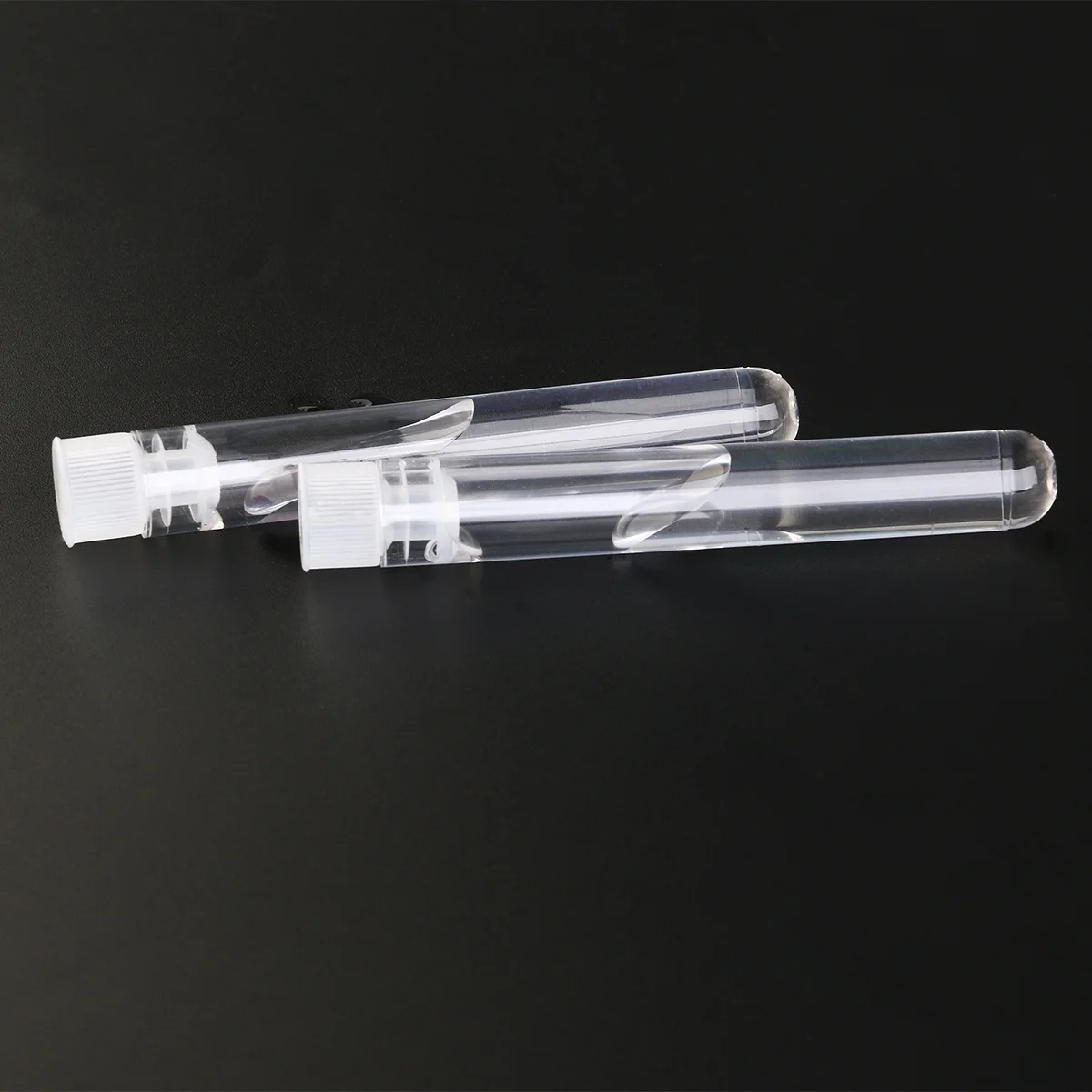 25Pcs Plastic Sample Test Tubes Transparent 5Ml Capacity 12x75mm Gift Tubes Caps Storage for Handmade Collections
