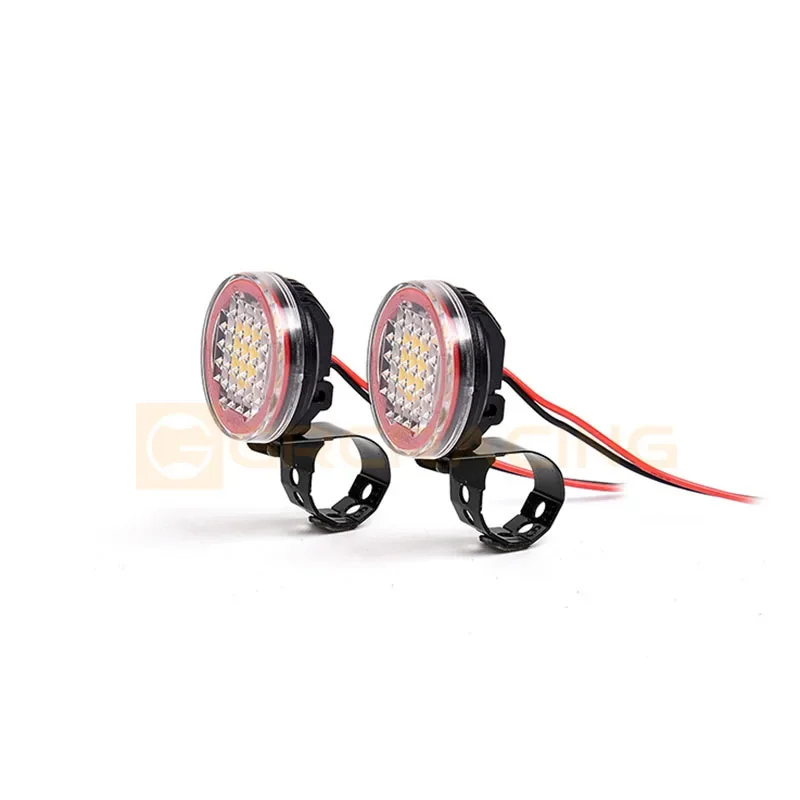 1 Pair LED Round Spotlights for 1/10 RC Crawler Car Traxxas TRX4 Defender TRX6 AXIAL SCX10 II 90046 RC4WD D90 Diy Parts