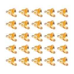 100Pcs Golden Bell Mini Bell nament Christmas Hanging Metal Bell Craft Bells Xmas Tree Pendant DIY Wind Chime Accessories Party