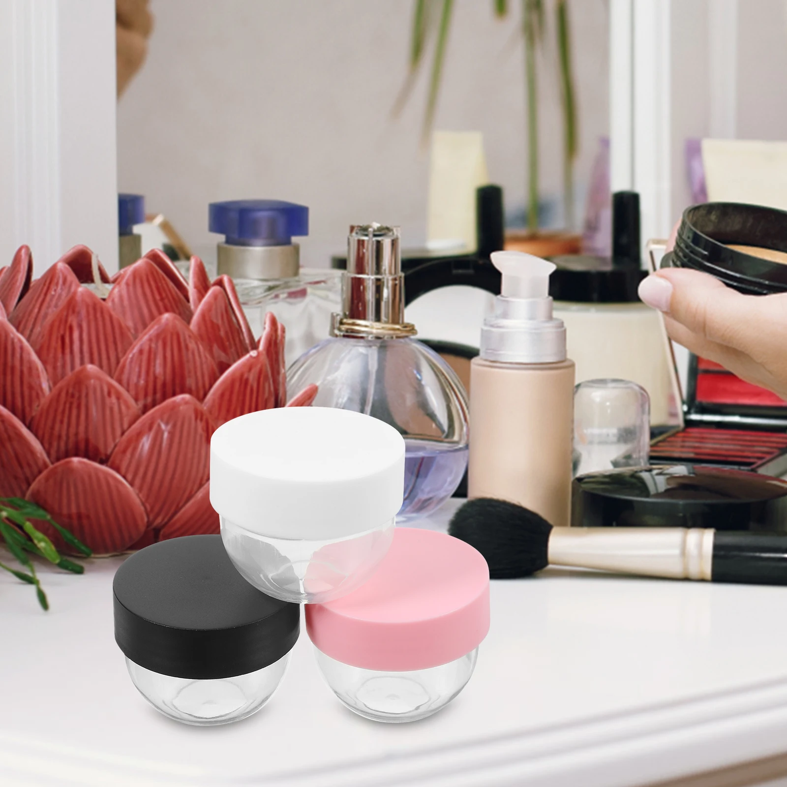 

8pcs 30ml Travel Size Face Cream Jars Containers Lightweight Compact Storage Bottles For Lotion Makeup Remover Non Deformable