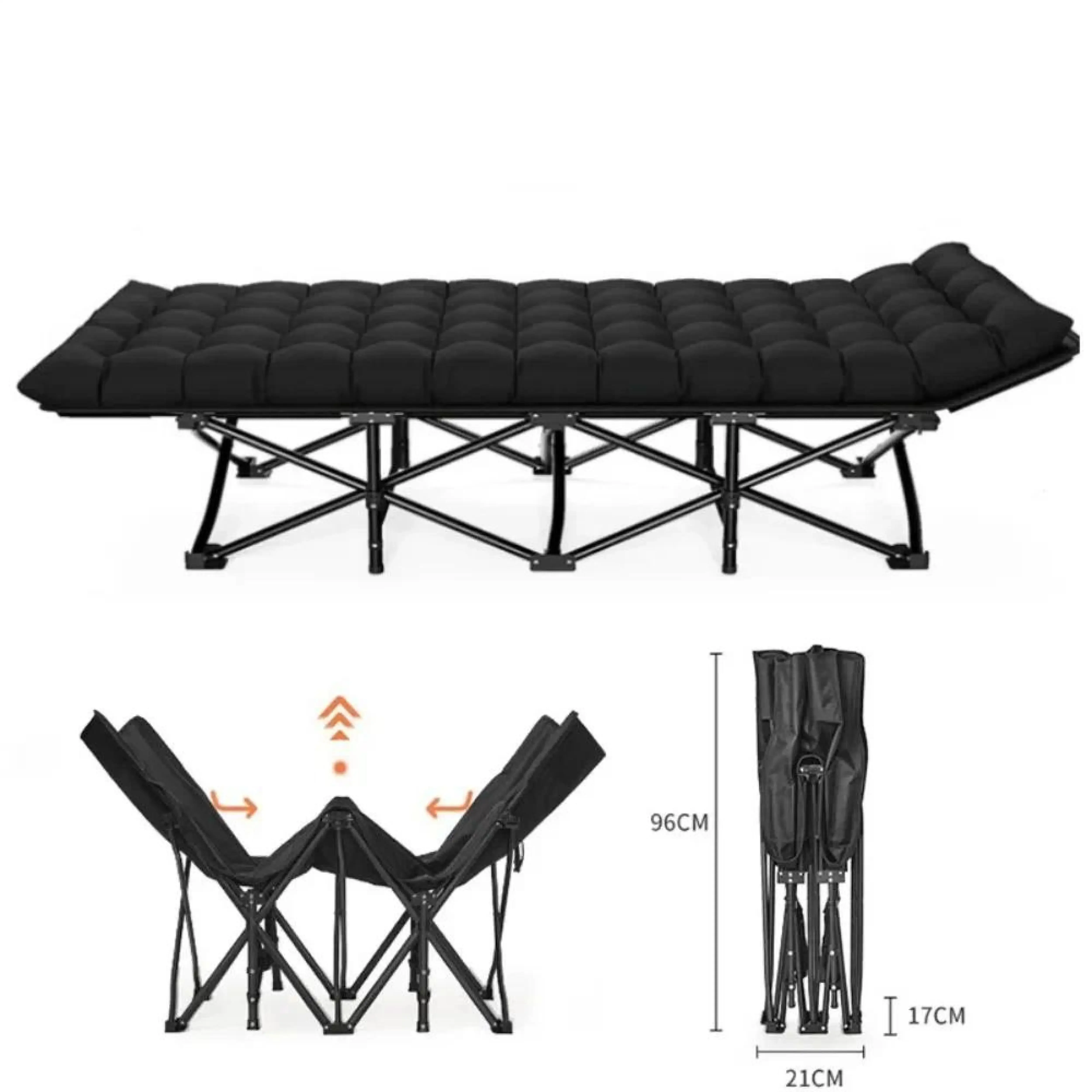 

Folding Bed Ultra Light Aluminum Alloy Household Lunch Bed Outdoor Travel Mountaineering Light Sleep Travel Bed Camping Tools